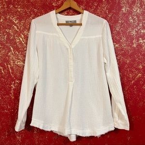 MARLED White Cotton Top Shirt Blouse L